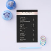 黒モダンバラ金ゴールド価格表メニュー チラシ (シングル)