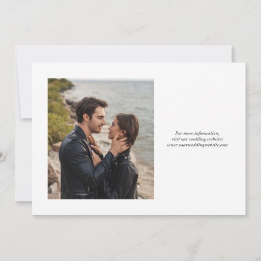 黒モダンバラ金ゴールド重ね写真保存日付 招待状 (裏面)