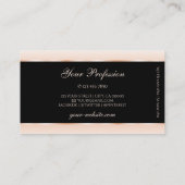 黒モダンパステルピンクグラデーション楕円形エレガント枠 名刺 (裏面)