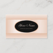 黒モダンパステルピンクグラデーション楕円形エレガント枠 名刺 (正面)