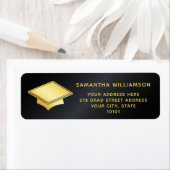 黒モダンパーソナライズされたと金ゴールド卒業 ラベル (インサイチュ)