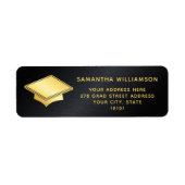 黒モダンパーソナライズされたと金ゴールド卒業 ラベル (正面)