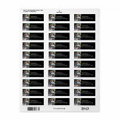 黒モダンパーソナライズされたのフォト差出人住所 ラベル (フルシート)