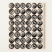 黒モダンパーソナライズされたクリーム円2023 プランナー手帳 (裏面)