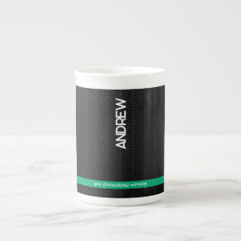 黒モダンパーソナライズされた ボーンチャイナマグカップ