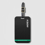 黒モダンパーソナライズされた ラゲッジタグ (正面縦)