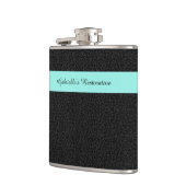 黒モダンヒョウ柄アクアストライプ名 フラスク (左)