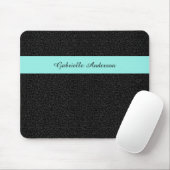 黒モダンヒョウ柄アクアストライプ名 マウスパッド (マウス)