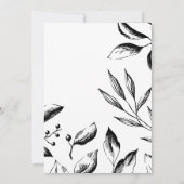 黒モダンビクトリアン白の緑結婚色 招待状 (裏面)