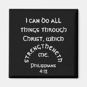 黒モダンピリピ4聖書の詩 マグネット (正面)