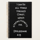 黒モダンピリピ4:13聖なる書物、 経典聖句 プランナー手帳 (正面)