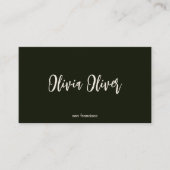 黒モダンピンクのドット文字書道シック 名刺 (正面)