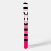 黒モダンピンクグラデーションストライプのパーソナライズされた名 Case-Mate iPhoneケース (裏面 / 左)