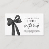 黒モダンピンクボウお願いレシピ エンクロージャーカード (正面)