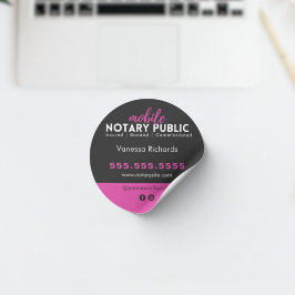 黒モダンピンク公証人公証人マーケティング ラウンドシール