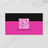 黒モダンピンク公証人署名業務QRコード 名刺 (裏面)