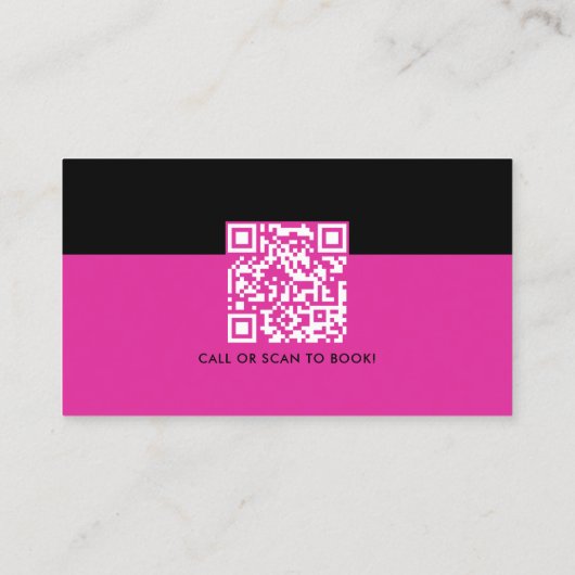 黒モダンピンク公証人署名業務QRコード 名刺 (裏面)