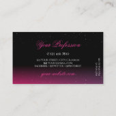 黒モダンピンク紫スパークルダイヤモンドスタイリッシュ 名刺 (裏面)