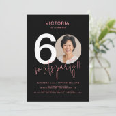 黒モダンピンク60誕生日 招待状 (スタンド正面)