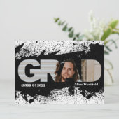 黒モダンファンキースプラットGRADフォト招待状 招待状 (スタンド正面)