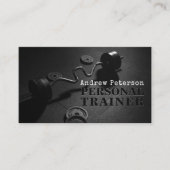 黒モダンフィットネスパーソナルトレーナートレーニング 名刺 (正面)