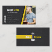 黒モダンフィットネスパーソナルトレーナー（写真付き） 名刺 (正面/裏面)