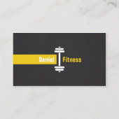 黒モダンフィットネスパーソナルトレーナー（写真付き） 名刺 (裏面)