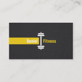 黒モダンフィットネスパーソナルトレーナー（写真付き） 名刺 (裏面)