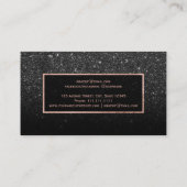 黒モダンフェイクバラ金ゴールドグリッターメイクアップ 名刺 (裏面)