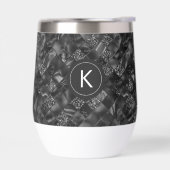 黒モダンフェイクモノグラムのグリッター模様 (左面)