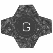 黒モダンフェイクモノグラムのグリッター模様 サッカーボール (フラット)