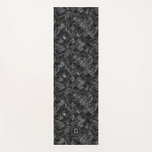 黒モダンフェイクモノグラムのグリッター模様 ヨガマット (正面)