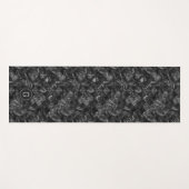 黒モダンフェイクモノグラムのグリッター模様 ヨガマット (正面(横))