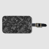 黒モダンフェイクモノグラムのグリッター模様 ラゲッジタグ (正面横)
