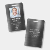 黒モダンフェイク金企業の属写真ID バッジ (Front & Back)
