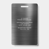 黒モダンフェイク金企業の属写真ID バッジ (Back)