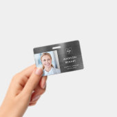 黒モダンフェイク金企業の属写真ID バッジ (手持ち)