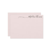 黒モダンフェミニンピンク文字の書名 ノートカード (正面/裏面インサイチュ)