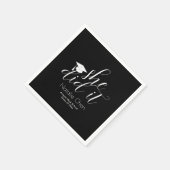 黒モダンフォントエレガント卒業 スタンダードカクテルナプキン (角)