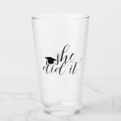 黒モダンフォントエレガント卒業 タンブラーグラス (正面)