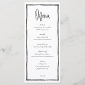 黒モダンフランスの白の長結婚いメニュー メニュー (正面)