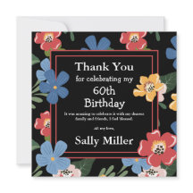 黒モダンフローラカラフル60th誕生日パーティー