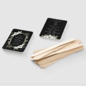 黒モダンフローラ植物学結婚式 プログラム ハンドファン (組立なし)