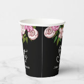 黒モダンフローラ60誕生日 紙コップ (右)