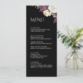 黒モダンブルゴーニューの結婚メニューカード メニュー (スタンド正面)