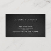 黒モダンプロフェッショナルカード男性シンプル 名刺 (裏面)