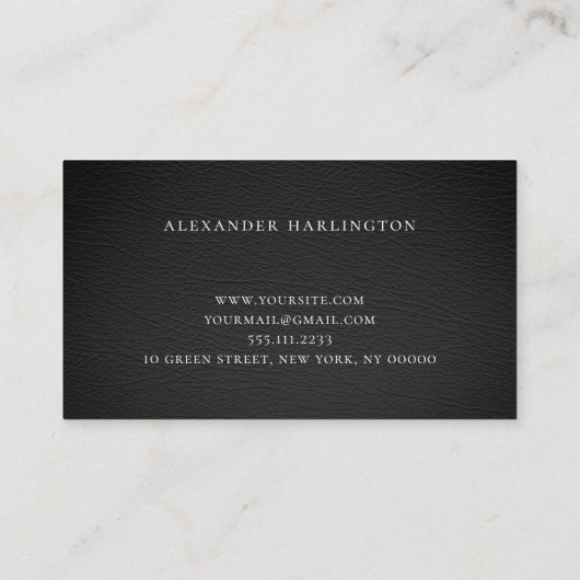 黒モダンプロフェッショナルカード男性シンプル 名刺 (裏面)