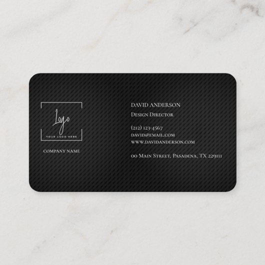 黒モダンプロフェッショナルスタイリッシュはっきりした 名刺 (裏面)