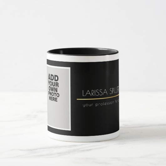 黒モダンプロフェッショナル写真 マグカップ (中央)