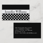黒モダンプロフェッショナル水玉模様名刺 名刺 (正面/裏面)